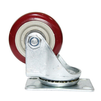 京云灿万向轮静音轮子带刹车3寸重型塑芯聚氨酯轮4寸5寸平板手推车4寸定向轮