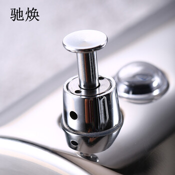 驰焕 手动不锈钢皂液器酒店商场宾馆壁挂式洗手液器皂液瓶按压式洗手液盒 304不锈钢 亚黑500ml