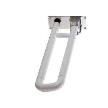 星期十  折叠75cm白色无腿扶手卫生间防滑残疾人浴室安全无障碍坐便器马桶栏杆定制