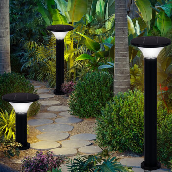 贝工 太阳能草坪灯 光控智能感应 LED 5W 白光 圆形 高度57cm BG-SCP05-Y057