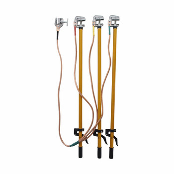 金能电力高压接地线10kv三相短路手握式接地棒25平方头线3*1尾线5米0.5米棒+地夹