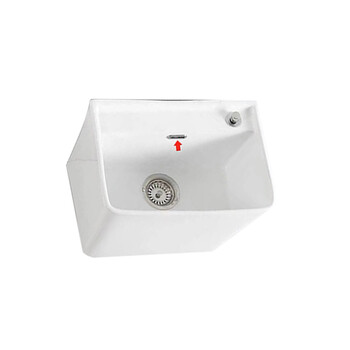 星期十阳台陶瓷洗拖把槽池卫生间落地式310台控升级版一键下水+入墙龙头防堵溢水口46cm*34cm*40cm定制