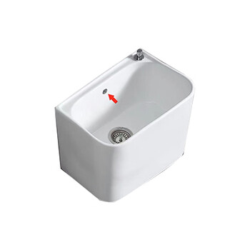 星期十阳台池陶瓷洗拖把池拖布池落地式洗拖布池153+一键排污+喷枪龙头带溢水口54cm*38cm*40cm定制