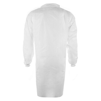 金诗洛 KSL038 一次性白大褂蓝大褂 SMS无纺布实验服防尘服 白2XL(可定制)