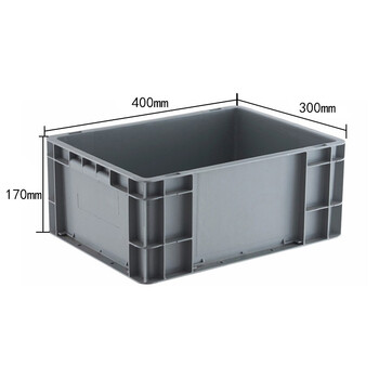 访客 FK 塑料周转箱灰色3号长方形大号周转筐商用工业物流周转框仓库养殖物业运输收纳  10个装