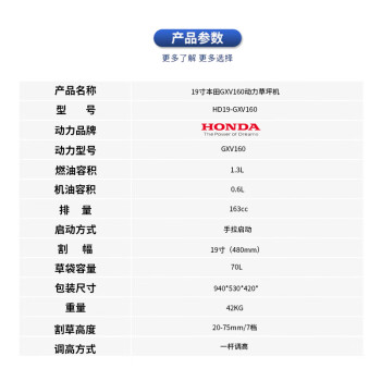 芬格19寸本田GXV160动力草坪机手推式割草机除草剪草物业打草机