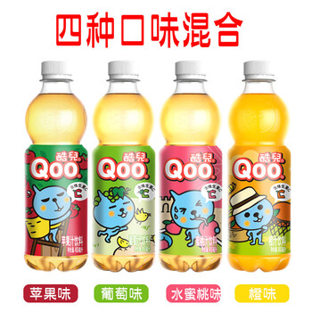 酷儿美汁源450ml12瓶葡萄汁水蜜桃汁橙汁苹果汁饮料饮品组合口味12瓶