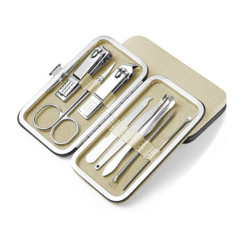 劳保佳 指甲刀套装 挖耳勺居家指甲剪修甲指甲钳套装 指甲锉修眉剪去死皮叉大号斜口甲沟炎专用 灰色 8件套