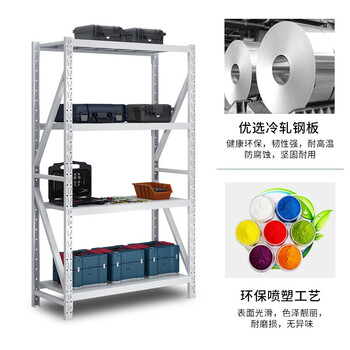 迈巍轻型货架金属仓储货架库房置物架储物架钢架超市展示架150KG/层可定制ME092