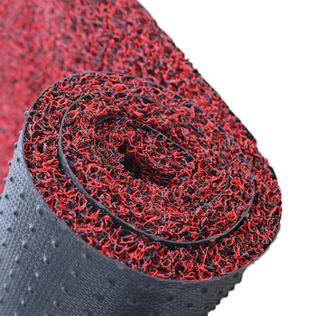 雅的 钉底pvc丝圈塑料地垫防滑入户进门脚踏垫门口门垫 黑红色 20MM厚 80*120CM 单位：个