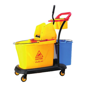 超宝（CHAOBAO）B-046 下压式双桶榨水车 50L酒店拖把清洁车拖把桶挤水拖地桶洗拖把柞水车