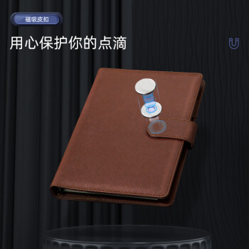 得力（deli）25K100张笔记本子 活页本内页可拆卸皮面本233*178mm 黑色3151