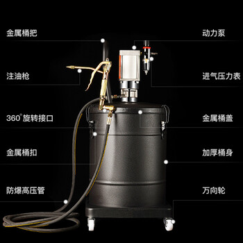 威马牌气动工具系列（WYMA）高压气动黄油机注油器汽保工具打黄油枪注牛油枪气动黄油泵 10米油管 