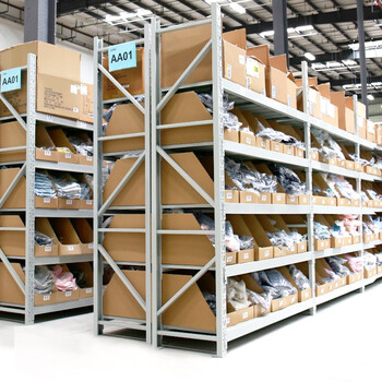 实邦货架中型货架150*50*200白色主架240kg仓库储物架子置物架