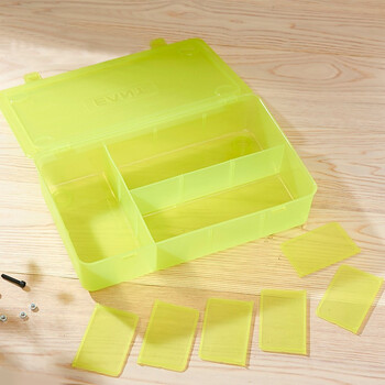 访客 FK 2个装零件盒9格带插片组合储物盒透明塑料收纳盒五金零件收纳盒蓝色