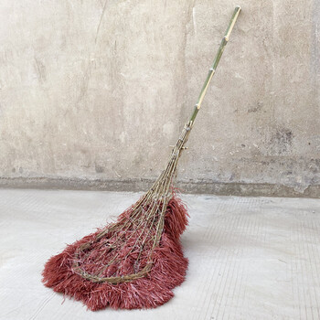 益美得 竹柄大扫把院子户外环卫大号笤帚街道马路公园清扫落叶除雪 竹柄塑料丝2.5斤