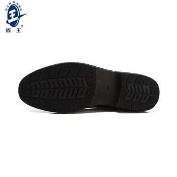 王盾/盾王 7681-2黑色牛皮工作鞋海波丽鞋垫橡胶鞋底工作鞋耐磨防滑男鞋定做 43码 黑色 1双