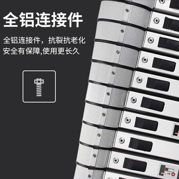 盛浦 竹节梯子 全铝合金关节 铝合金伸缩升降直梯 单侧工程梯3.8米 S-TZ038A