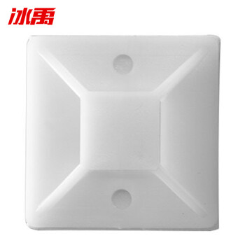 冰禹 BYlj-34 3M自粘式不干胶吸盘 扎带固定座卡扣定位片 100只/包 20*20 白色(2包起订）