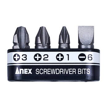 安力士牌（ANEX）进口No.425-5B 笔直棘轮螺丝刀 超短批头 一字 十字螺丝批 狭窄空间螺丝刀 5件套