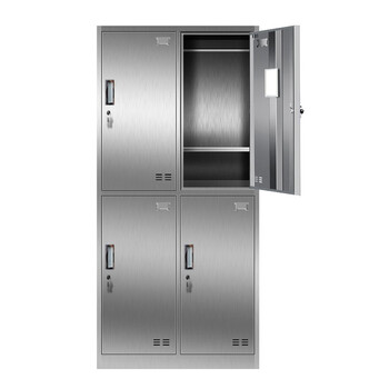 京顿JINGDUN 304不锈钢更衣柜钢员工储物柜宿舍健身更衣浴室寄存鞋包柜 四门更衣