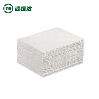 源恒达 白色工业吸油棉片 吸附棉溢油漏油吸油毡 吸油垫 吸污垫吸收材料 40*50cm*3mm 100片/箱  M-1453