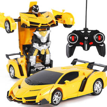 一键变形遥控汽车布加迪机器人可充电儿童玩具男孩兰博基尼遥控车