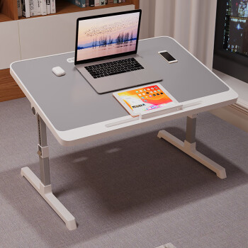 酷林床上书桌可升降笔记本电脑桌折叠学生宿舍懒人办公学习小桌子灰色