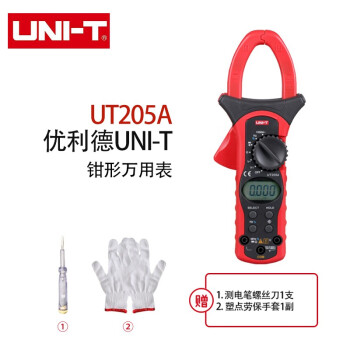 优利德（UNI-T）UT205A 数字交流钳形表 钳形电容频率自动量程万用表1000A大电流数显交流电流表