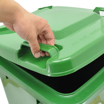 益美得 YY240B 可定制加厚挂车垃圾桶大号户外环卫酒店物业保洁桶 绿色240L挂车款