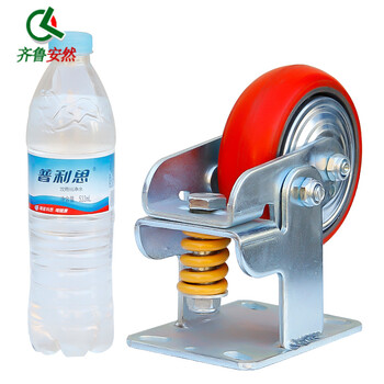 齐鲁安然 脚轮 重型耐磨聚氨酯万向轮 设备小车滑轮轮子 轱辘滚轮【6寸竖簧减震 定向轮 1个 承重约400kg】