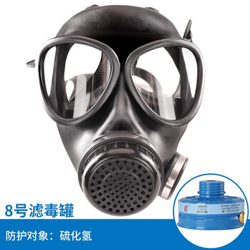 普达 过滤式自吸防毒面具防硫化氢喷漆农药防甲醛化工防尘有毒气体粉尘 4003全面罩+8号金属小罐