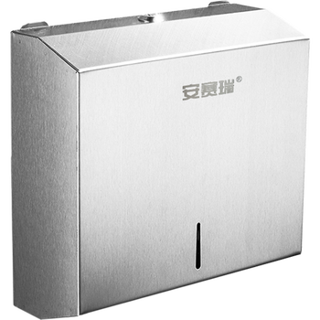 安赛瑞 不锈钢壁挂式擦手纸盒 商场写字楼卫生间洗手台擦手纸巾盒  24420