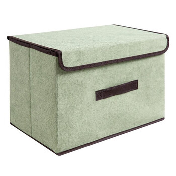 稳斯坦 W562 无纺布折叠收纳箱 储物盒布艺零件收纳整理箱收纳盒 小号浅绿26*19*16cm