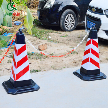 齐鲁安然 塑料交通路锥 方锥 反光锥 警示柱 隔离墩 路障 雪糕筒 禁止停车 请勿泊车【路锥 红白一体大号】