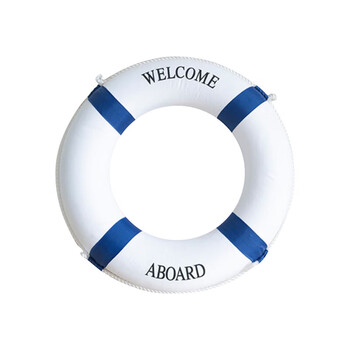 苏识 加厚泡沫地中海救生圈成人小童彩色包布救生圈50cm（默认发蓝白）