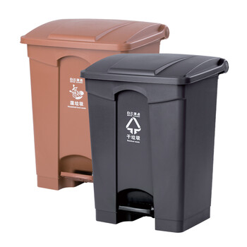 白云 AF07317 脚踏分类垃圾桶新国标北京上海垃圾桶环卫带盖垃圾分类桶脚踩脚踏式果皮箱 蓝色68L-可回收物