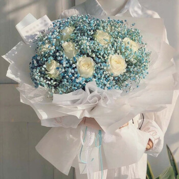 梦馨鲜花速递白玫瑰花束送女友送老婆生日礼物表白求婚全国同城配送11