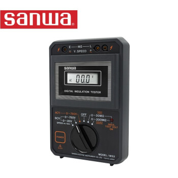 sanwa M53 兆欧表绝缘电阻测试仪500V/2000MΩ和15V/20MΩ电梯维护用电动摇表 1年维保