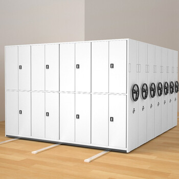 京度密集架手摇式移动档案文件柜资料柜钢制轨道密集柜 一列四组每立方单价