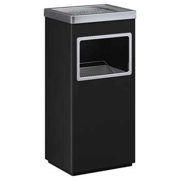 圣极光酒店垃圾桶黑色废物箱商场灭烟桶710801可定制30*24*61cm