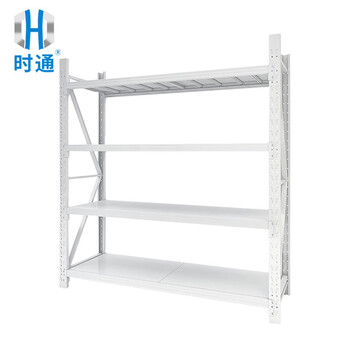时通货架仓储置物架多层展示架超市金属钢制储物架中型260KG白色1500*500*2000mm四层主架