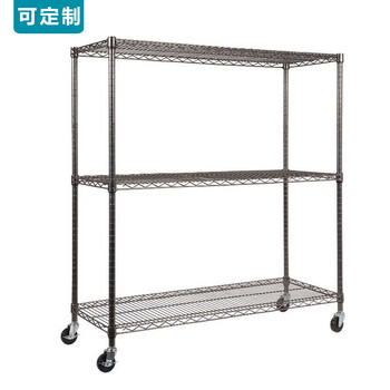 川井（WELLAND）工业镀铬货架 置物架 仓储重型三层架  储物架 碳钢镀铬收纳架子 25mm管径120*30*90cm