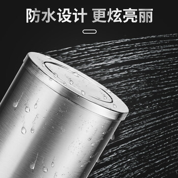 Supercloud 不锈钢垃圾桶摇盖桶酒店大堂立式港式桶商场电梯口直投带内筒果皮箱 大桶380mm*730mm