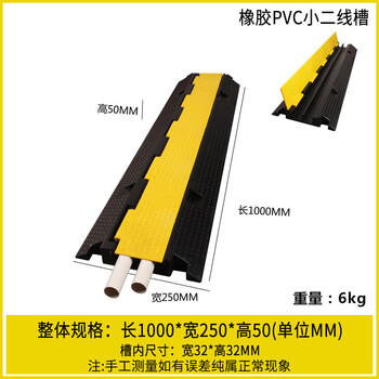 者也 PVC电缆保护槽室内外地面橡胶盖线板线槽 盖板小二线槽1000*250*50mm
