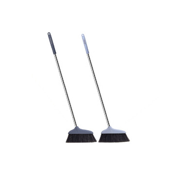 亿丽佳 不锈钢杆扫把扫帚软毛扫地贴合地面易洁耐用扫把单只装（三排毛 颜色随机） 20件/组