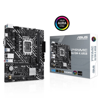 华硕（ASUS）PRIME H610M-K ARGB 支持 CPUG 7400/G6900/12100F（Intel H610/LGA 1700） 