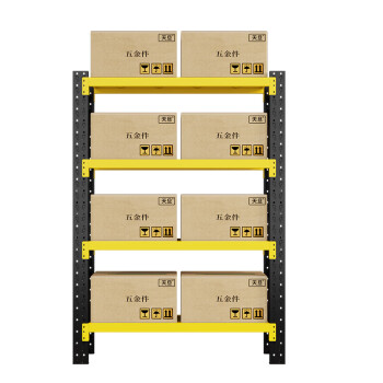 天旦钢制货架TD-H1091仓库货架库房展示架1200*500*2000mm承重300KG/层黑黄