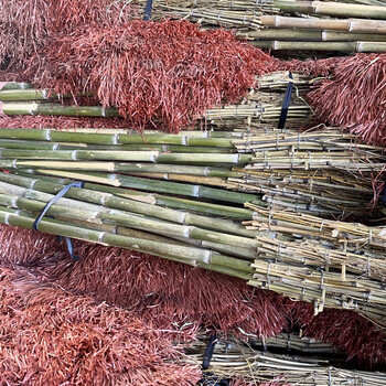 益美得 竹柄大扫把院子户外环卫大号笤帚街道马路公园清扫落叶除雪 竹柄塑料丝2.5斤