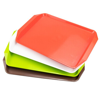 海斯迪克 HK-5174 塑料加厚托盘 酒店PP塑料食堂水果盘 43*30cm白色（10个）